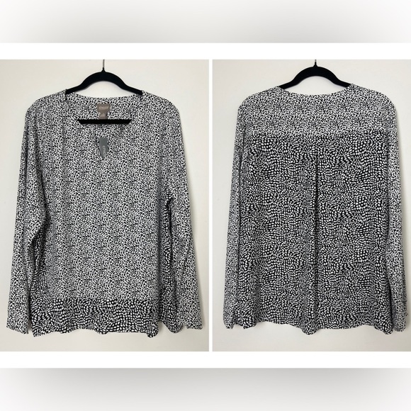 NEW Chico's Glam Geo Mixed-Print Contrasting Leopard Print Popover Top Size 3 - Picture 12 of 16